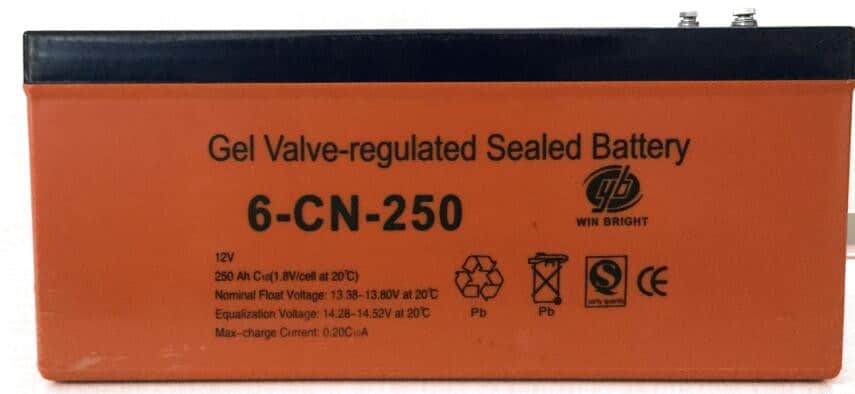 Batterie solaire GEL WIN BRIGHT ​​ 250AH/12V